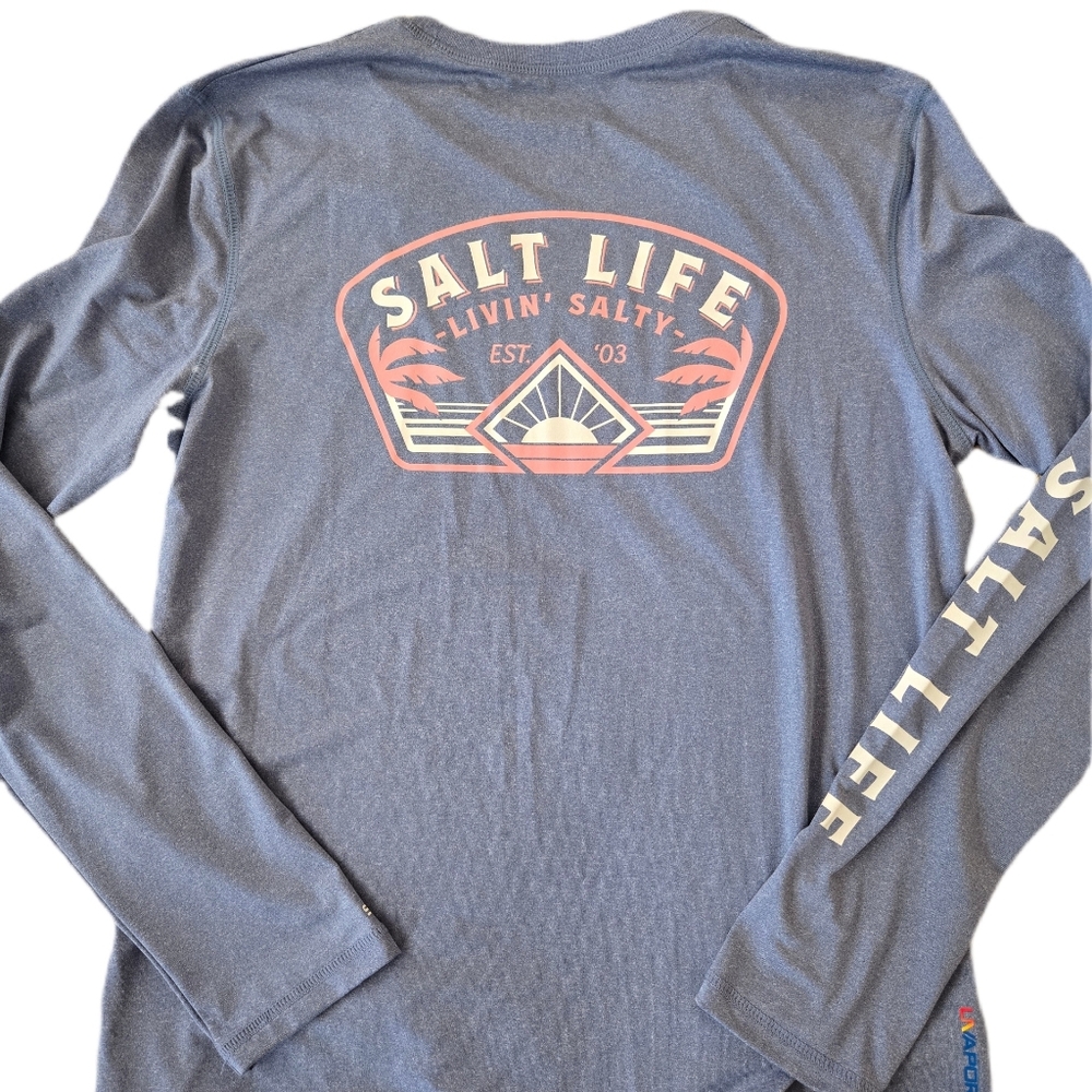 Salt Life Livin' Salty Ladie's XL Blue PInk Long Sleeve